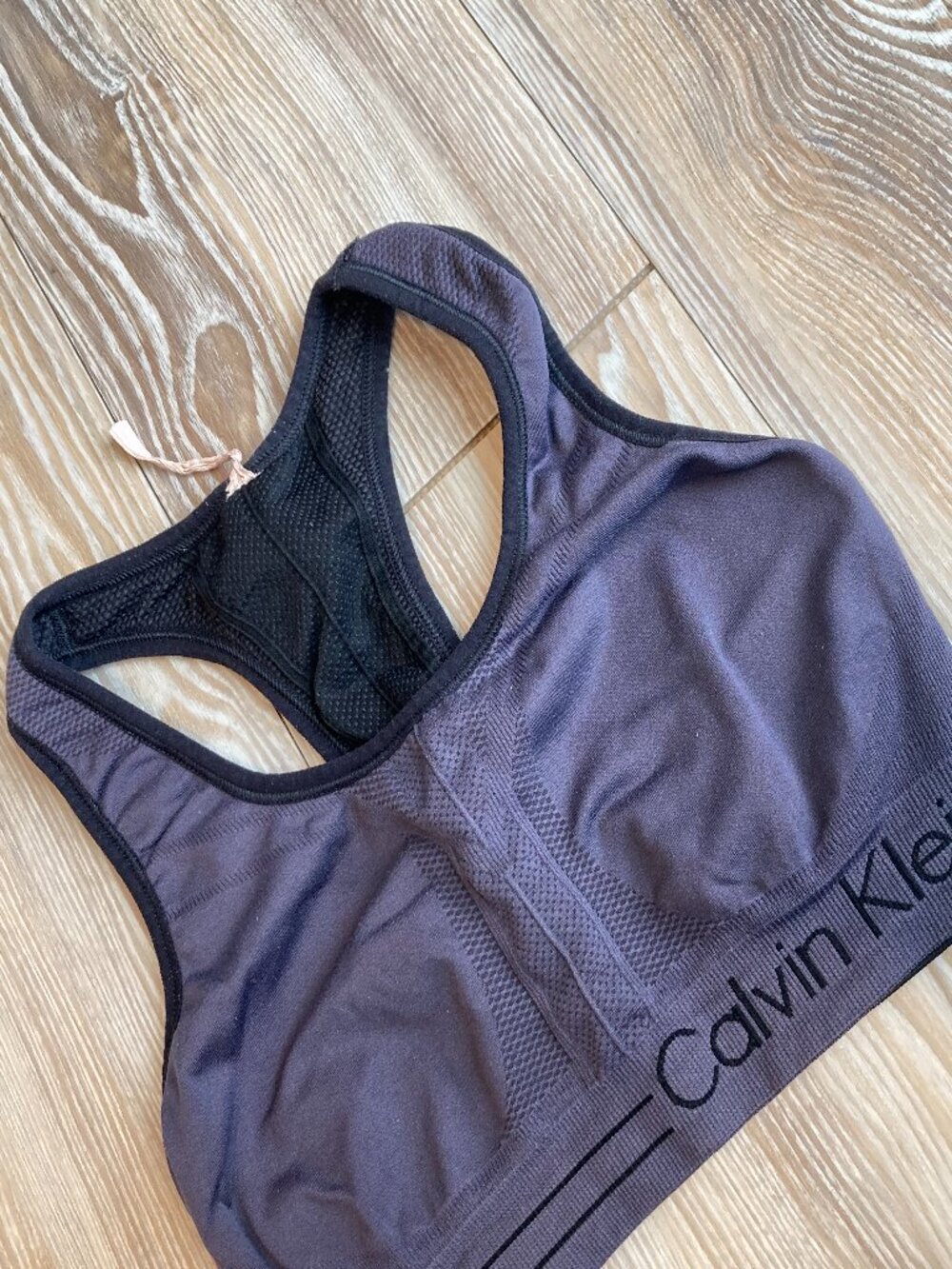Calvin Klein Sports Bras Asphalt Gray & Black Reversible Size Small (No Cups)